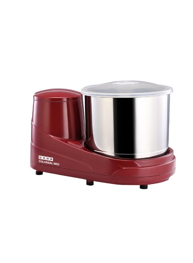 USHA Colossal Neo 2 litres Table-Top Wet Grinder, 150W 100% Copper Motor, Dual Stones, Stainless Steel Drum, 10 Years Warranty on Motor, Free Home Service (Cherry Red) - Image 1